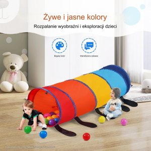 Vevor Tunel dla Dzieci Ogrodowy do Domu Gąsienica do Zabawy Duży Składany 9