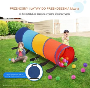 Vevor Tunel dla Dzieci Ogrodowy do Domu Gąsienica do Zabawy Duży Składany 10