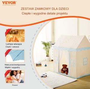 Vevor Namiot dla Maluchów z Matą i Lampką Domek 13