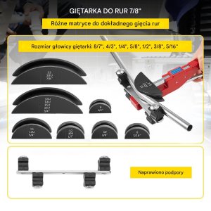 Ręczna giętarka do rur 6-22 mm 7 matryc 3