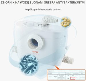 Pompa z rozdrabniaczem do WC rozdrabniacz młynek przepompownia do WC 700W 3