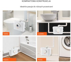 Pompa z rozdrabniaczem do WC rozdrabniacz młynek przepompownia do WC 700W 5