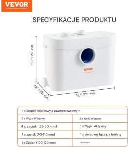 Pompa z rozdrabniaczem do WC rozdrabniacz młynek przepompownia do WC 700W 6