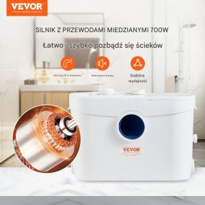 Pompa z rozdrabniaczem do WC rozdrabniacz młynek przepompownia do WC 700W 7