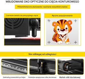 Ploter Tnący do Winylu 1350 mm z Półautomatycznym Pozycjonowaniem Konturowym 3