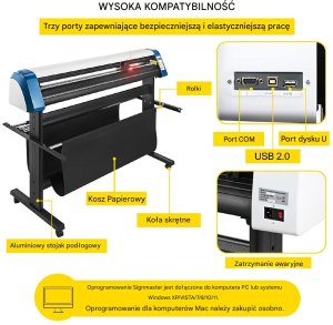 Ploter Tnący do Winylu 1350 mm z Półautomatycznym Pozycjonowaniem Konturowym 6