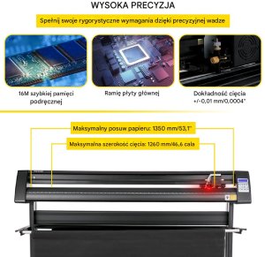 Ploter Tnący do Winylu 1350 mm z Wbudowanym Sensorem Optycznym i Oprogramowaniem SignMaster 5