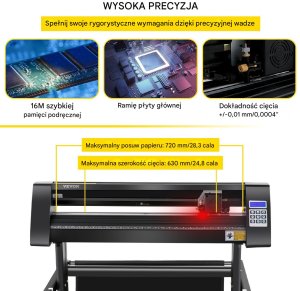 Ploter Tnący 720 mm z Półautomatycznym Sensorem Optycznym i Oprogramowaniem SignMaster 5