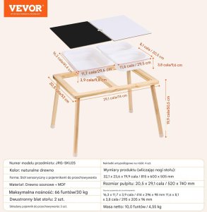 Stół sensoryczny dla dzieci Piaskownica stolik sensoryczny piasek woda 5