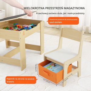 Stolik dziecięcy + tablica kredowa i dwa krzesełka 2