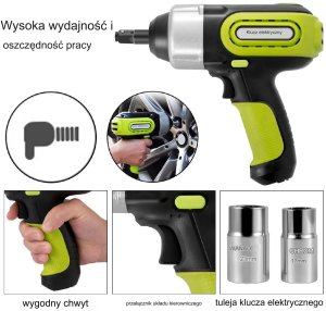 Elektryczny podnośnik samochodowy 5T z kluczem udarowym lewarek do auta 3