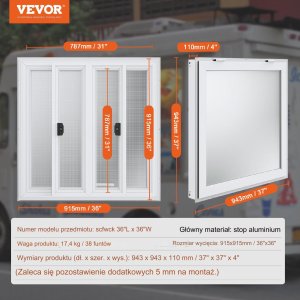 Okienko gastronomiczne okno podawcze 94,3x94,3cm food truck gastronomia 8