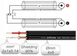 Kabel Roxtone Kabel audio 6M RAYC150L6 Jack 3.5mm stereo 2 x RCA 4
