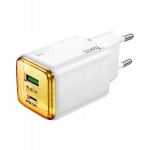 Ładowarka sieciowa do telefonu Hoco USB A + USB C QC3.0 PD 3A 20W N52 biała 2