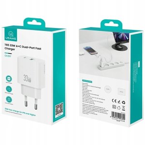 Ładowarka Usams CC317 T65 Sieciowa 1x USB-A 1x USB-C 33 W (CC317TC02) 2
