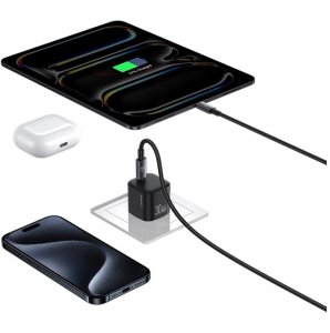 Ładowarka sieciowa USAMS JO Series CC262 30W USB-C + kabel USB-C/Lightning 1m biały 3