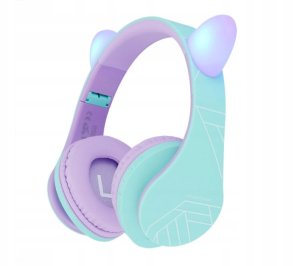 Słuchawki PowerLocus P2 Kids Headphones purple/turquoise with Ears 8