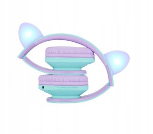Słuchawki PowerLocus P2 Kids Headphones purple/turquoise with Ears 10