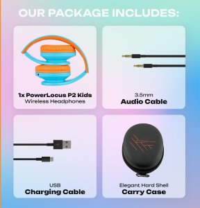 Słuchawki PowerLocus P2 Kids Headphones blue/orange 8