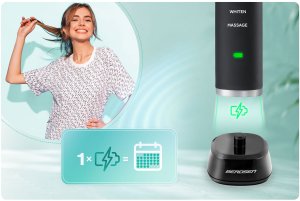 Szczoteczka Berdsen Szczoteczka soniczna do zębów zestaw z ETUI Sonica B3 czarna 7