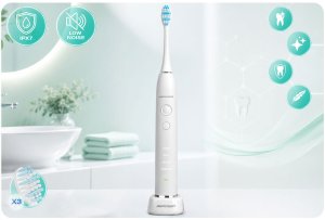 Szczoteczka Berdsen Szczoteczka soniczna do zębów zestaw z ETUI Sonica B3 biała 2