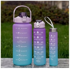 Butelka Motywacyjna Sportowa z Rurką Fitness Siłownia 2000ml 900ml 300ml 12