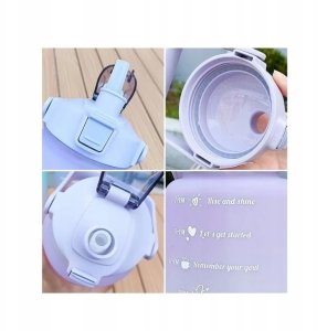 Butelka Motywacyjna Sportowa z Rurką Fitness Siłownia 2000ml 900ml 300ml 4