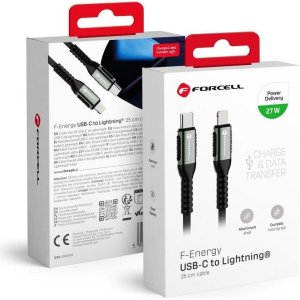 Kabel USB ForCell USB-C - USB-C 0.25 m Czarny 2