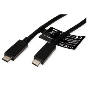 Kabel USB Roline USB-C - USB-C 0.5 m Czarny (11.02.9056) 2