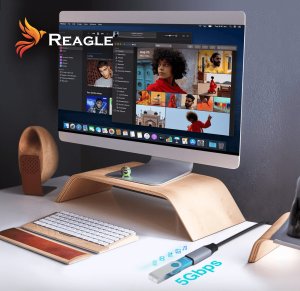 Kabel USB Reagle USB-A + USB-C - USB-A 10 m Szary 2