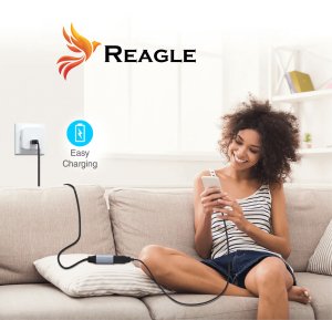 Kabel USB Reagle USB-A + USB-C - USB-A 10 m Szary 3