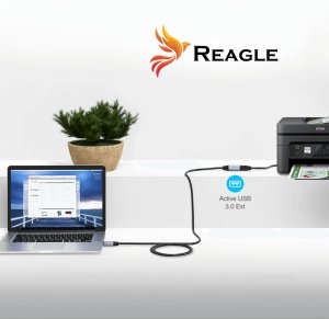 Kabel USB Reagle USB-A + USB-C - USB-A 10 m Szary 4