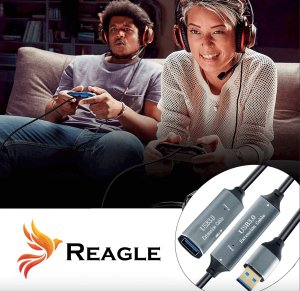 Kabel USB Reagle USB-A + USB-C - USB-A 10 m Szary 9