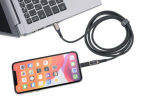 Kabel USB Troika USB-C - USB-C + Lightning 2 m Czarny (CBL20/BK) 4