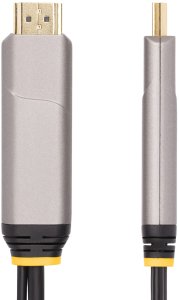 Kabel StarTech .com 50ft (15.2m) USB-C to HDMI 2.0 Active Optical Cable, 4K 60Hz - Kabel HDMI - 24 pin USB-C męski zu HDMI, USB (nur Strom) męski - 15.2 m - ekranowany/włókno szklane - czarny - aktywny, Active Optical Cable (AOC), jednokierunkowy, wspiera 2