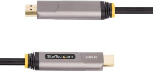 Kabel StarTech .com 50ft (15.2m) USB-C to HDMI 2.0 Active Optical Cable, 4K 60Hz - Kabel HDMI - 24 pin USB-C męski zu HDMI, USB (nur Strom) męski - 15.2 m - ekranowany/włókno szklane - czarny - aktywny, Active Optical Cable (AOC), jednokierunkowy, wspiera 4