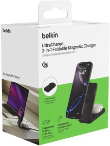 Belkin UltraCharge 25W Qi2 magn. 2-in-1 Lad.klappb.sw. WIZ038kqBK 13