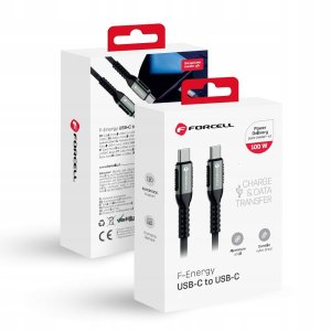 Kabel USB ForCell USB-C - USB-C 0.5 m Czarny 10