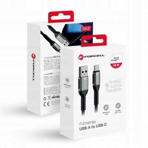 Kabel USB ForCell USB-A - USB-C 0.25 m Czarny 10