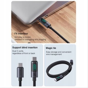 Kabel USB Pan i Pani Gadżet USB-C - USB-C 1.2 m Czarny (CA158) 2