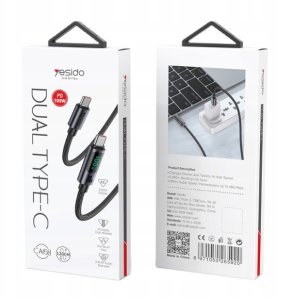 Kabel USB Pan i Pani Gadżet USB-C - USB-C 1.2 m Czarny (CA158) 3