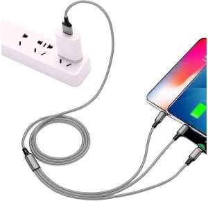Kabel usb 3w1 do telefonu przewód lightning iphone micro usb type-c 1,2m 7