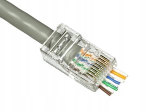 Wtyk telefon. RJ45 8P 8C(drut)przelotowy CAT.5E 2