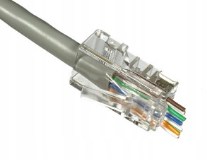 Wtyk telefon. RJ45 8P 8C(drut)przelotowy CAT.5E 3