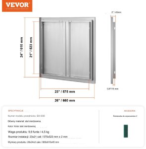Vevor Podwójne Drzwi do Grilla 8