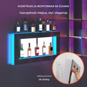Podświetlana Półka na Butelki LED 122 cm Zdalne Sterowanie 3