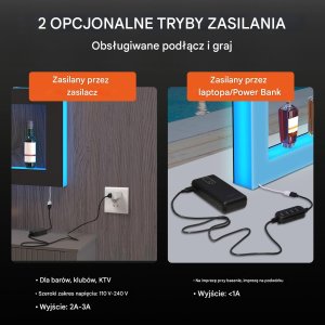 Podświetlana Półka na Butelki LED 122 cm Zdalne Sterowanie 5