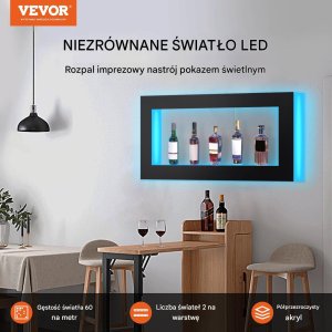 Podświetlana Półka na Butelki LED 122 cm Zdalne Sterowanie 7