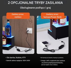 Podświetlana Półka na Butelki LED 60 cm Zdalne Sterowanie 4