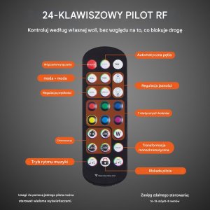 Podświetlana półka na alkohol 76cm sterowanie RF/aplikacja 2-poziomy bar 4